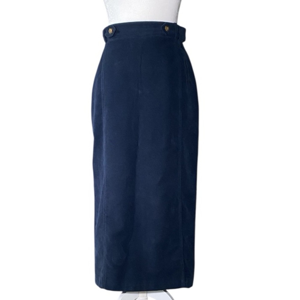 Greenwood Navy Blue Cotton Midi Skirt Size 36